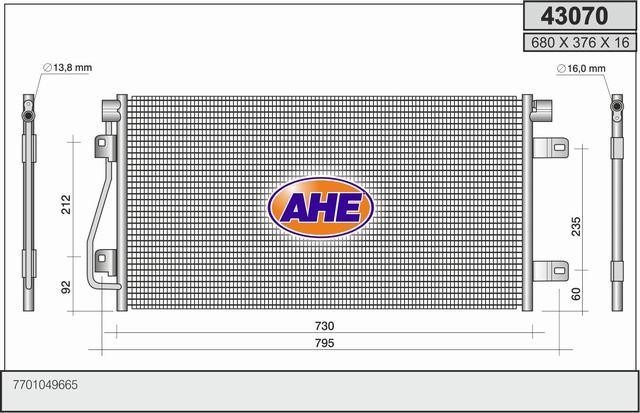 AHE 43070 Радиатор кондиционера (Конденсатор) 43070: Отличная цена - Купить в Польше на 2407.PL!