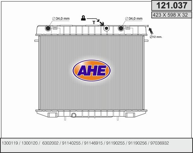 AHE 121.037 Radiator, engine cooling 121037: Buy near me in Poland at 2407.PL - Good price!