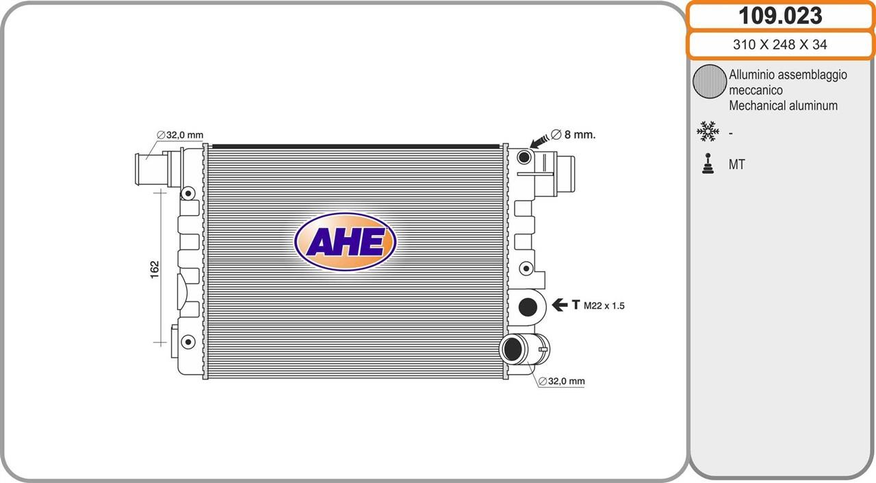 AHE 109.023 Радиатор охлаждения двигателя 109023: Отличная цена - Купить в Польше на 2407.PL!