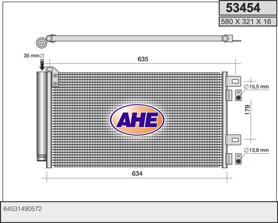AHE 53454 Радиатор кондиционера (Конденсатор) 53454: Отличная цена - Купить в Польше на 2407.PL!