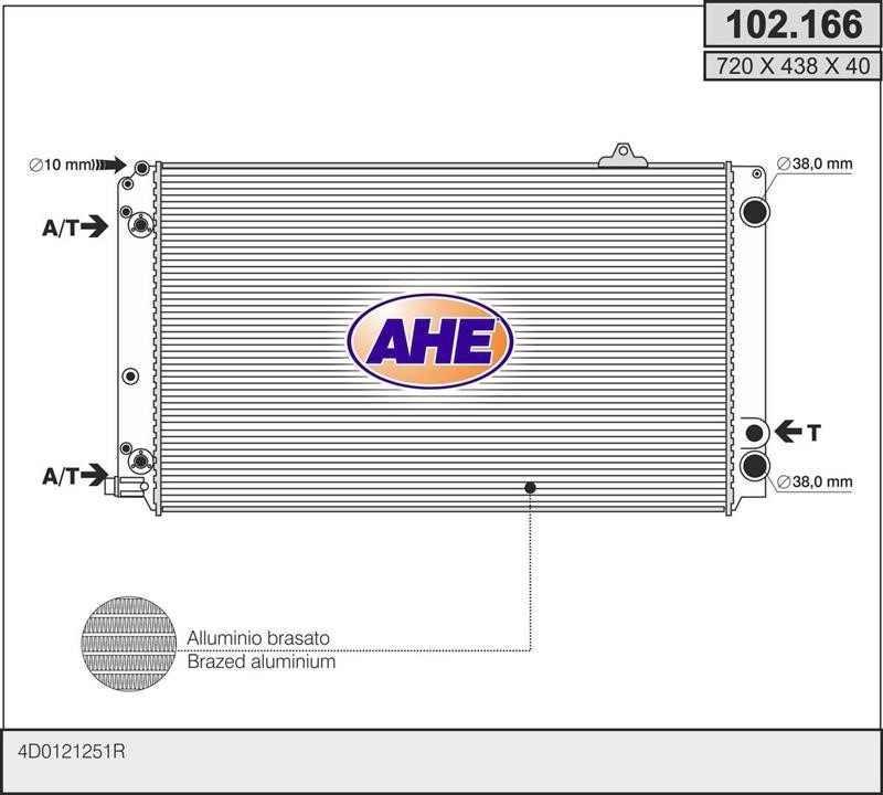 AHE 102.166 Radiator, engine cooling 102166: Buy near me in Poland at 2407.PL - Good price!