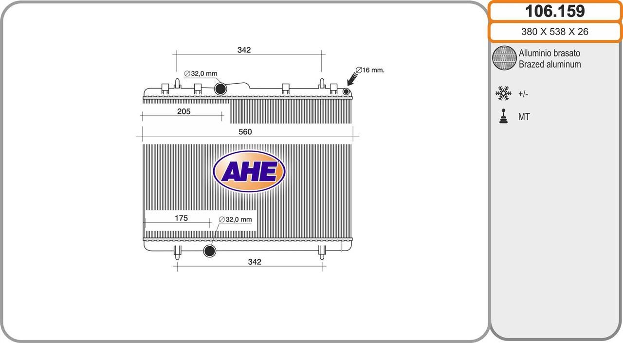 AHE 106.159 Радиатор охлаждения двигателя 106159: Отличная цена - Купить в Польше на 2407.PL!