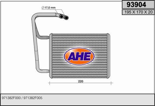 AHE 93904 Радиатор отопителя салона 93904: Отличная цена - Купить в Польше на 2407.PL!
