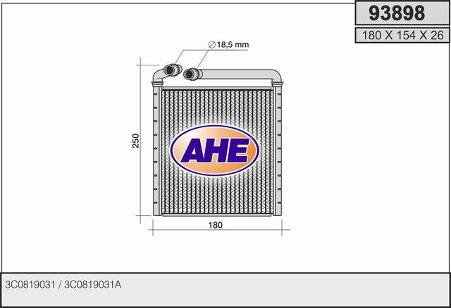 AHE 93898 Heat exchanger, interior heating 93898: Buy near me in Poland at 2407.PL - Good price!