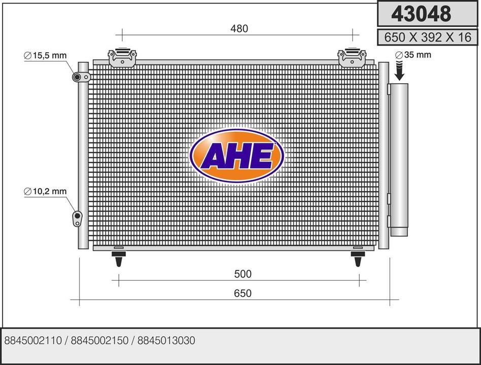 AHE 43048 Радиатор кондиционера (Конденсатор) 43048: Отличная цена - Купить в Польше на 2407.PL!