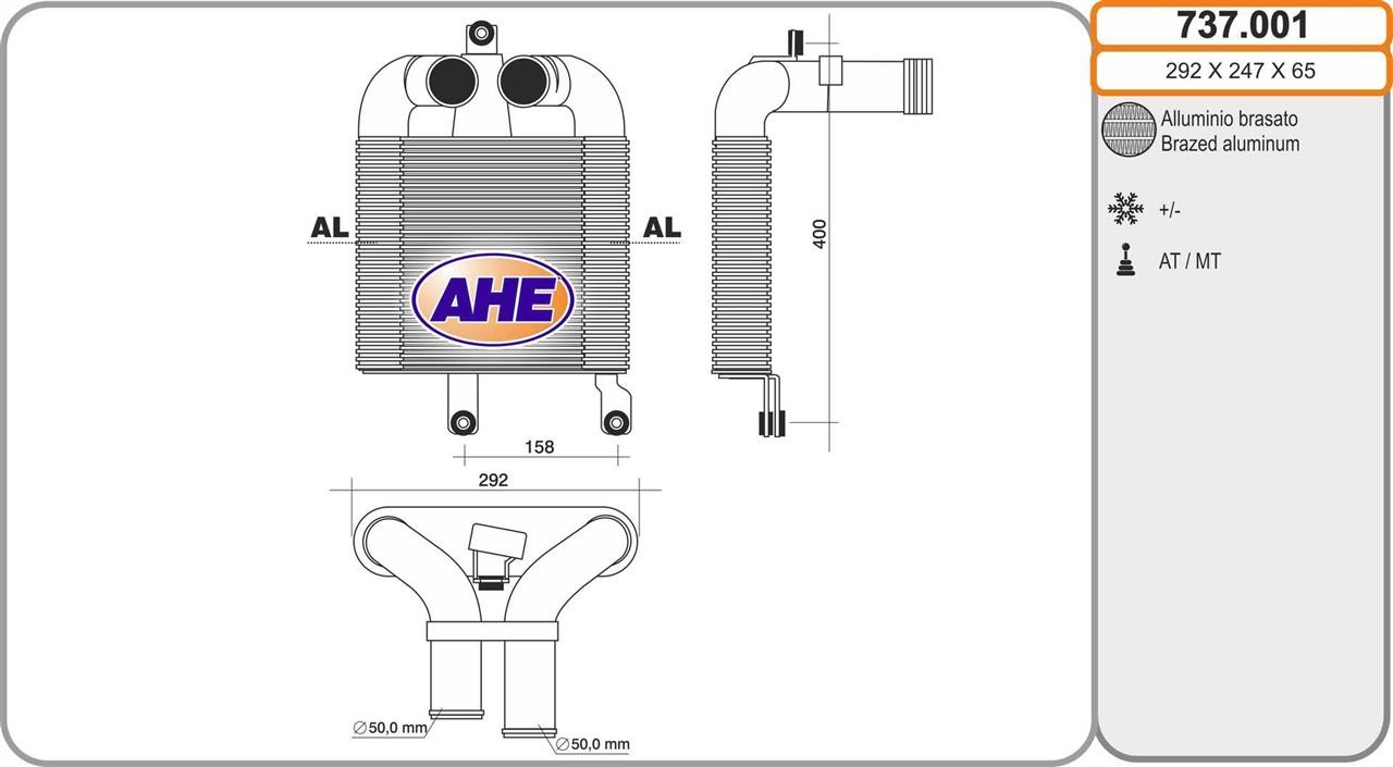 AHE 737.001 Intercooler, charger 737001: Buy near me at 2407.PL in Poland at an Affordable price!