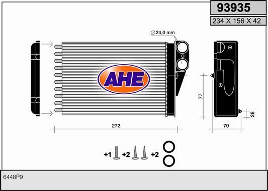 AHE 93935 Heat exchanger, interior heating 93935: Buy near me in Poland at 2407.PL - Good price!