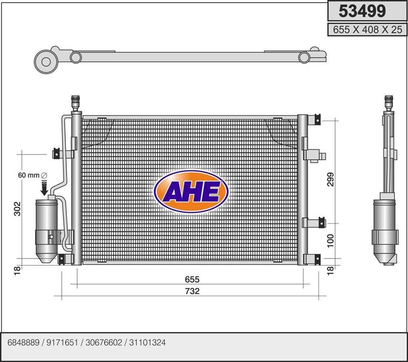 AHE 53499 Радиатор кондиционера (Конденсатор) 53499: Отличная цена - Купить в Польше на 2407.PL!