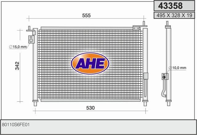 AHE 43358 Радіатор кондиціонера (Конденсатор) 43358: Приваблива ціна - Купити у Польщі на 2407.PL!