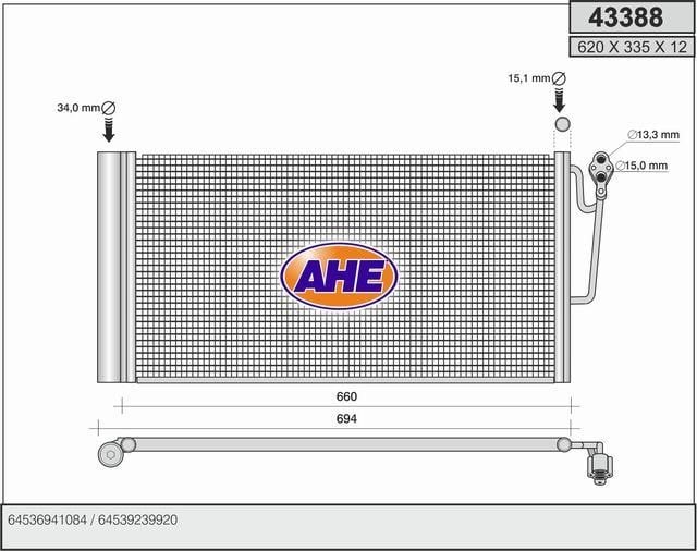 AHE 43388 Радиатор кондиционера (Конденсатор) 43388: Отличная цена - Купить в Польше на 2407.PL!