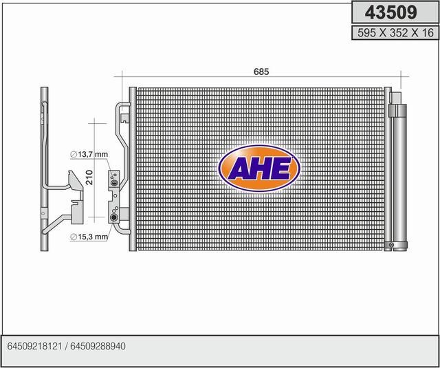AHE 43509 Радиатор кондиционера (Конденсатор) 43509: Отличная цена - Купить в Польше на 2407.PL!