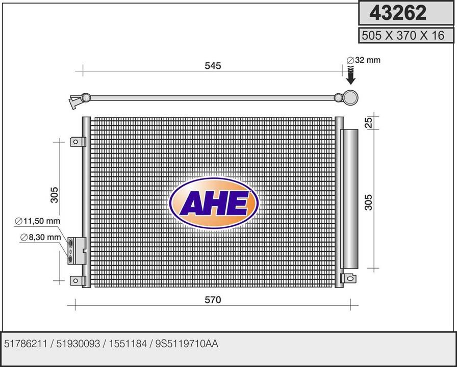 AHE 43262 Радиатор кондиционера (Конденсатор) 43262: Отличная цена - Купить в Польше на 2407.PL!