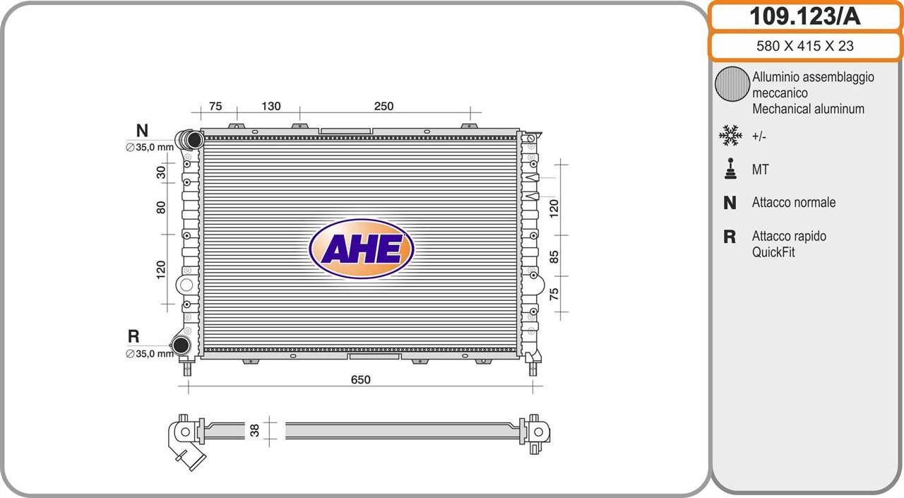 AHE 109.123/A Радиатор охлаждения двигателя 109123A: Отличная цена - Купить в Польше на 2407.PL!