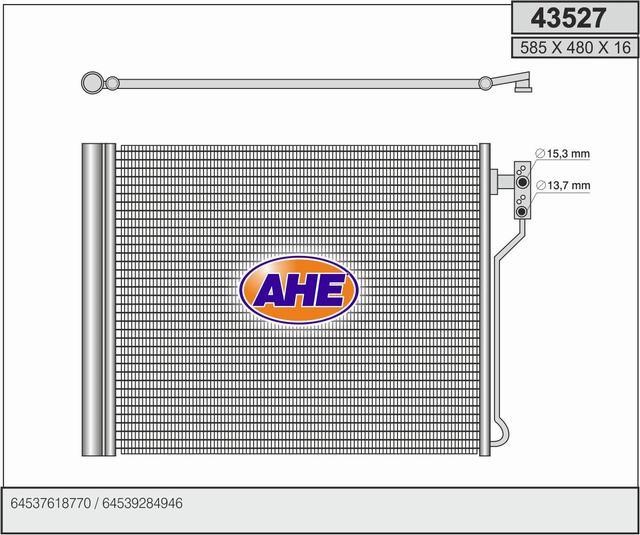 AHE 43527 Радиатор кондиционера (Конденсатор) 43527: Отличная цена - Купить в Польше на 2407.PL!