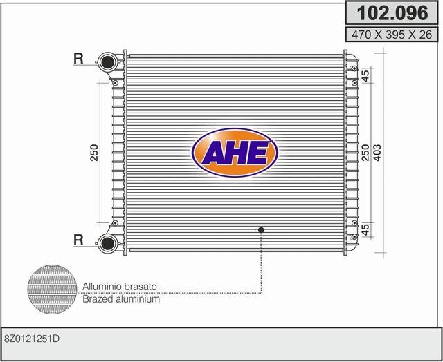 AHE 102.096 Радіатор охолодження двигуна 102096: Приваблива ціна - Купити у Польщі на 2407.PL!