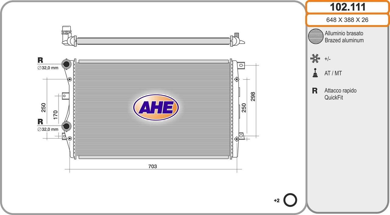 AHE 102.111 Radiator, engine cooling 102111: Buy near me in Poland at 2407.PL - Good price!