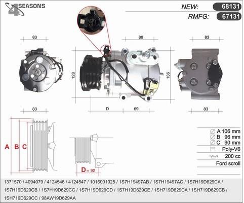 AHE 67131 Compressor, air conditioning 67131: Buy near me in Poland at 2407.PL - Good price!