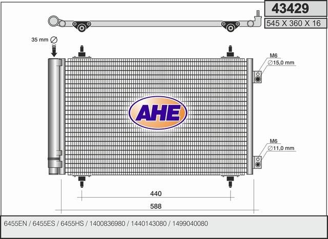 AHE 43429 Радиатор кондиционера (Конденсатор) 43429: Отличная цена - Купить в Польше на 2407.PL!