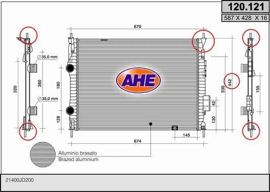 AHE 120.121 Kühler motorkühlung 120121: Kaufen Sie zu einem guten Preis in Polen bei 2407.PL!