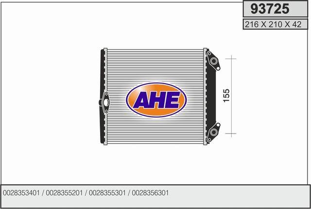 AHE 93725 Heat exchanger, interior heating 93725: Buy near me at 2407.PL in Poland at an Affordable price!