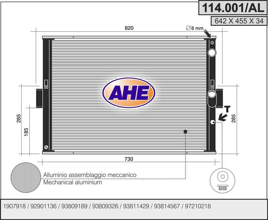 AHE 114.001AL Радіатор охолодження двигуна 114001AL: Приваблива ціна - Купити у Польщі на 2407.PL!