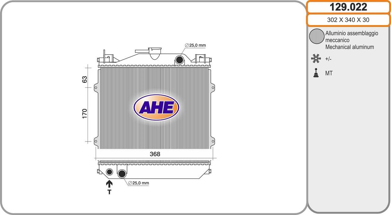 AHE 129.022 Radiator, engine cooling 129022: Buy near me in Poland at 2407.PL - Good price!