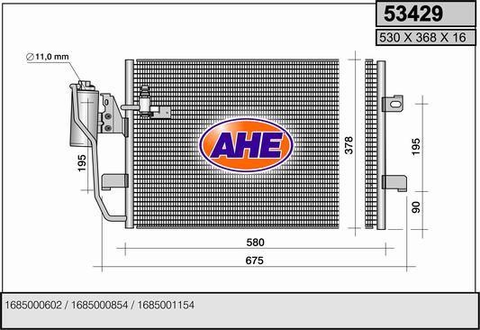 AHE 53429 Радиатор кондиционера (Конденсатор) 53429: Отличная цена - Купить в Польше на 2407.PL!