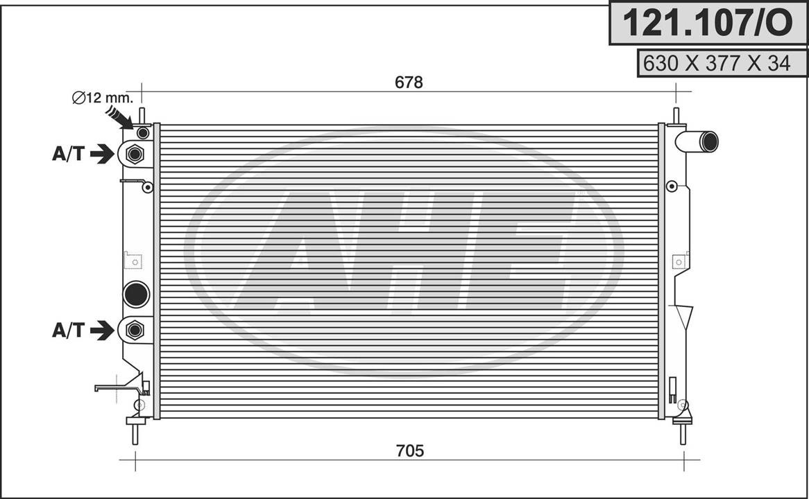 AHE 121.107/O Radiator, engine cooling 121107O: Buy near me in Poland at 2407.PL - Good price!