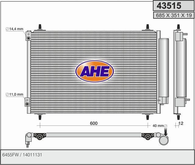 AHE 43515 Радиатор кондиционера (Конденсатор) 43515: Отличная цена - Купить в Польше на 2407.PL!