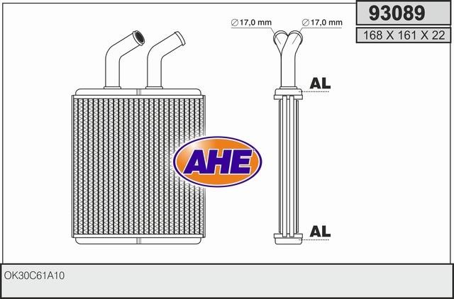 AHE 93089 Heat exchanger, interior heating 93089: Buy near me in Poland at 2407.PL - Good price!