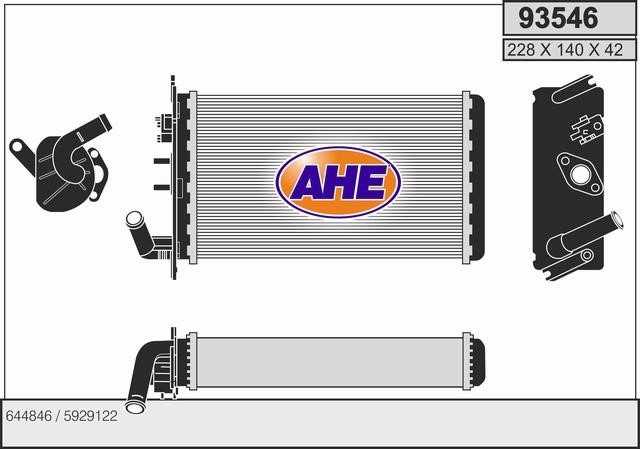 AHE 93546 Радіатор опалювача салону 93546: Приваблива ціна - Купити у Польщі на 2407.PL!