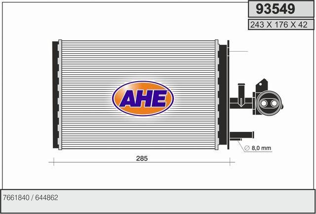 AHE 93549 Радиатор отопителя салона 93549: Отличная цена - Купить в Польше на 2407.PL!