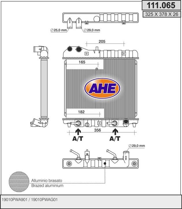 AHE 111.065 Radiator, engine cooling 111065: Buy near me in Poland at 2407.PL - Good price!