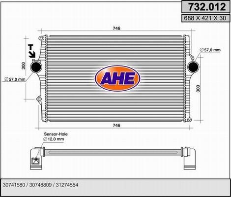 AHE 732.012 Chłodnica powietrza doładowującego (intercooler) 732012: Dobra cena w Polsce na 2407.PL - Kup Teraz!