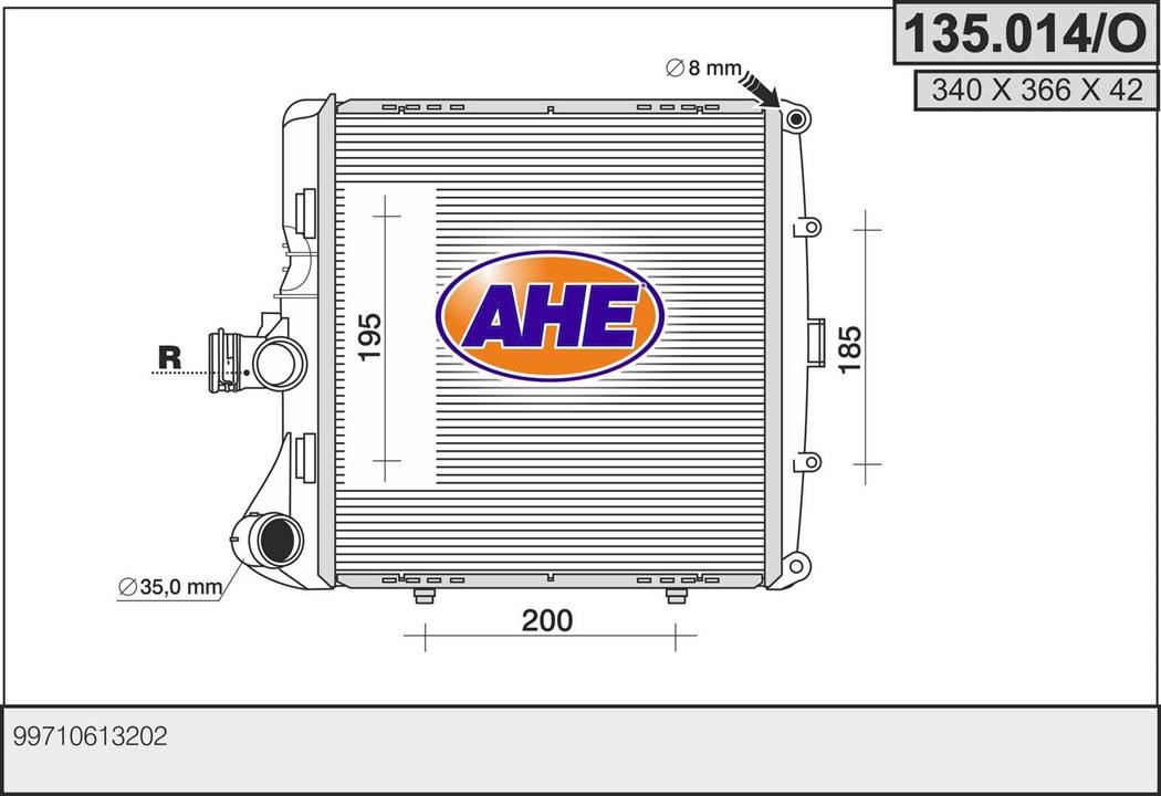 AHE 135.014/O Radiator, engine cooling 135014O: Buy near me in Poland at 2407.PL - Good price!