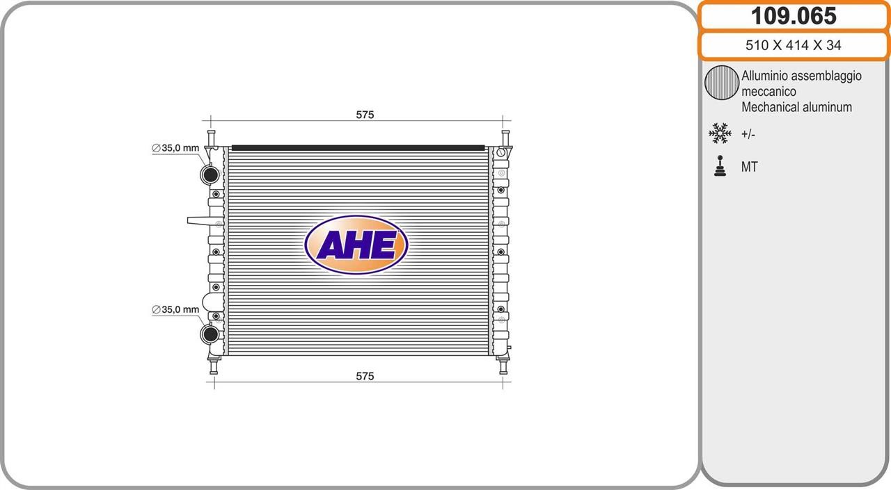 AHE 109.065 Radiator, engine cooling 109065: Buy near me in Poland at 2407.PL - Good price!