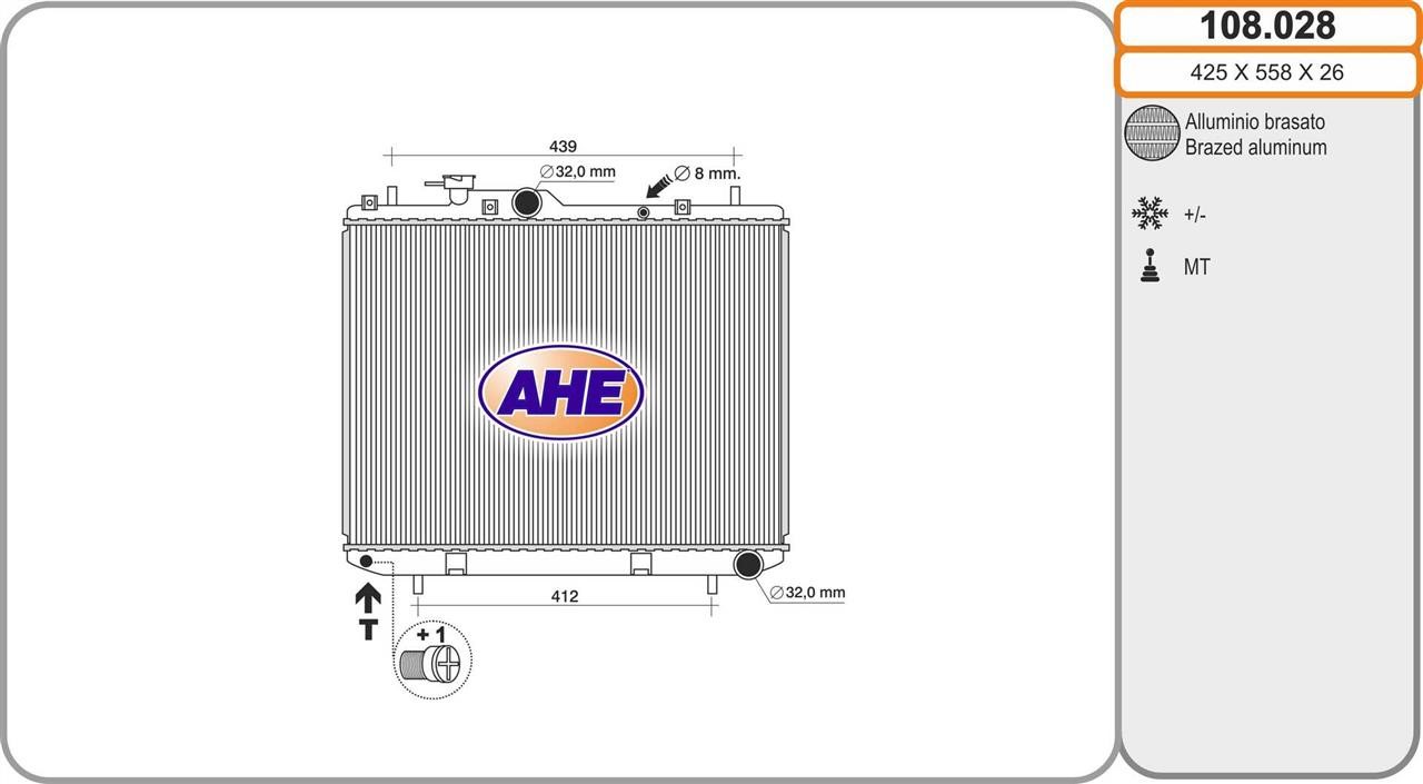 AHE 108.028 Радиатор охлаждения двигателя 108028: Отличная цена - Купить в Польше на 2407.PL!