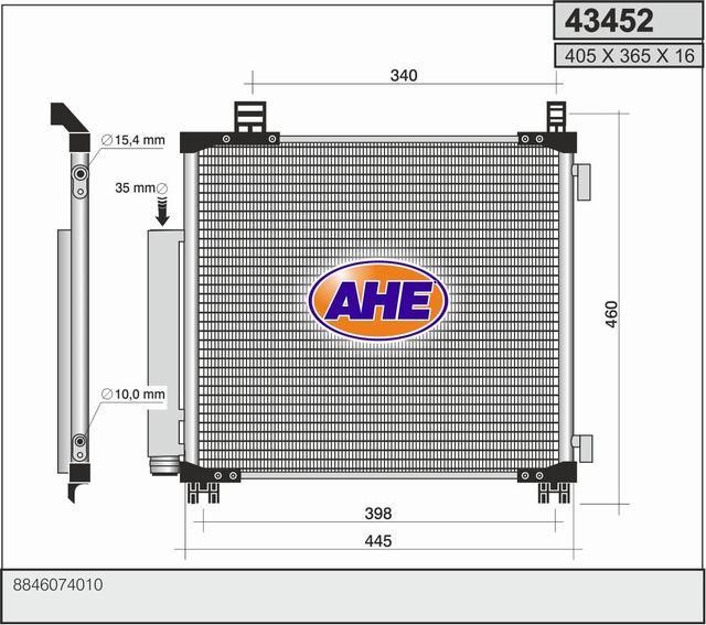 AHE 43452 Радиатор кондиционера (Конденсатор) 43452: Отличная цена - Купить в Польше на 2407.PL!