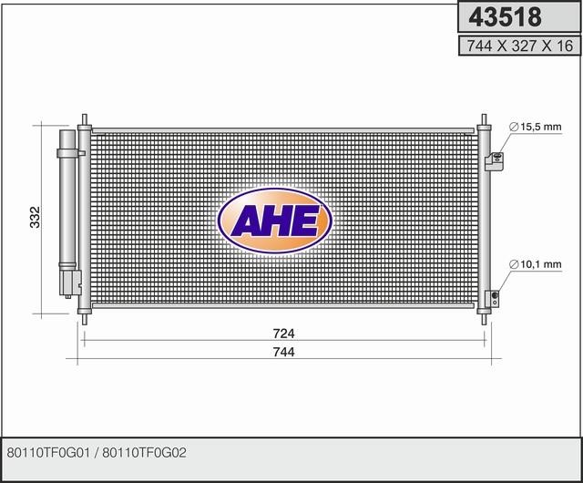 AHE 43518 Радиатор кондиционера (Конденсатор) 43518: Отличная цена - Купить в Польше на 2407.PL!