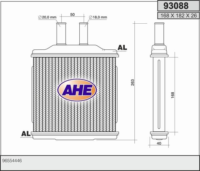 AHE 93088 Heat exchanger, interior heating 93088: Buy near me in Poland at 2407.PL - Good price!