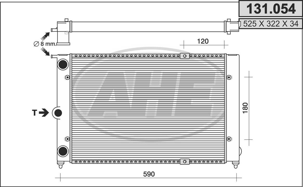 AHE 131.054 Radiator, engine cooling 131054: Buy near me in Poland at 2407.PL - Good price!