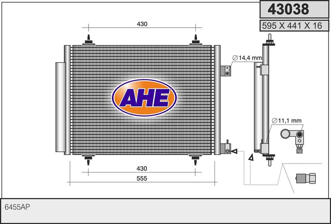 AHE 43038 Радиатор кондиционера (Конденсатор) 43038: Отличная цена - Купить в Польше на 2407.PL!