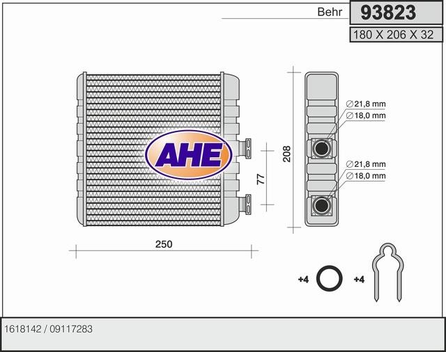 AHE 93823 Радиатор отопителя салона 93823: Отличная цена - Купить в Польше на 2407.PL!