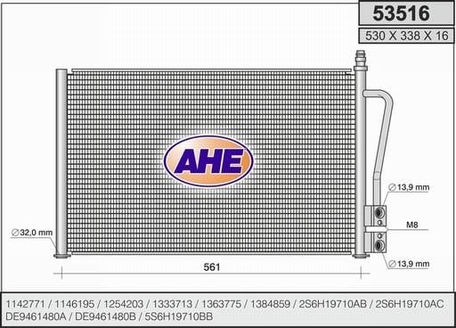AHE 53516 Радиатор кондиционера (Конденсатор) 53516: Отличная цена - Купить в Польше на 2407.PL!