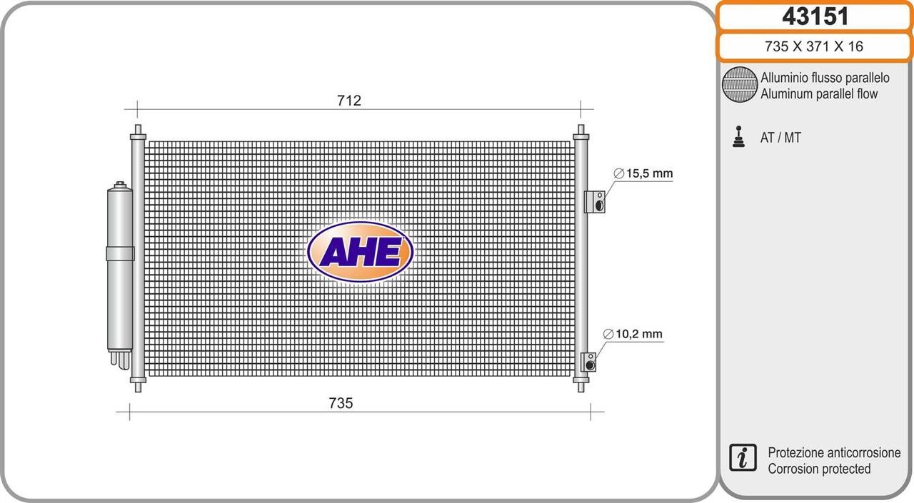 AHE 43151 Радиатор кондиционера (Конденсатор) 43151: Отличная цена - Купить в Польше на 2407.PL!