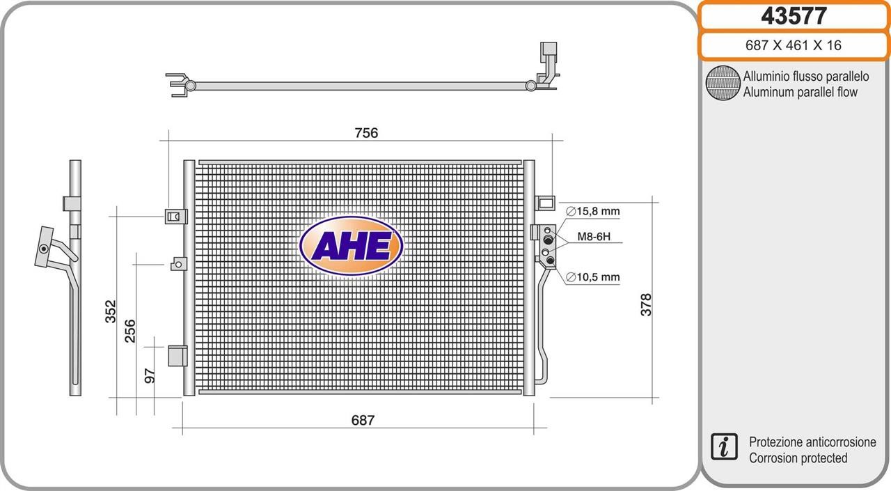 AHE 43577 Радиатор кондиционера (Конденсатор) 43577: Отличная цена - Купить в Польше на 2407.PL!