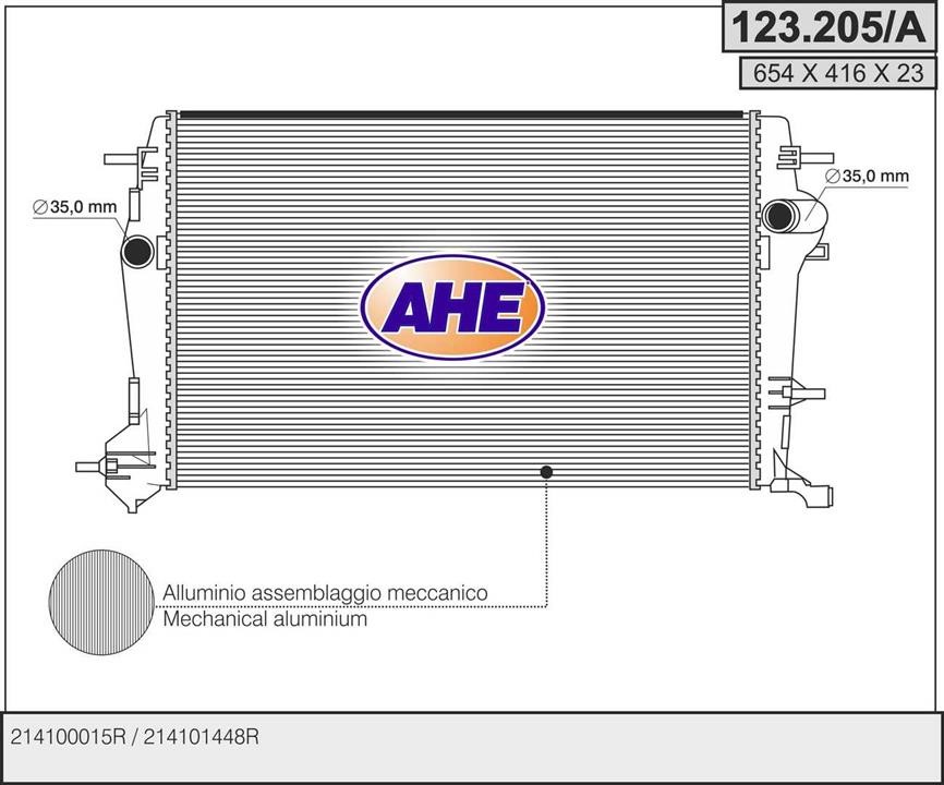 AHE 123.205/A Радиатор охлаждения двигателя 123205A: Отличная цена - Купить в Польше на 2407.PL!