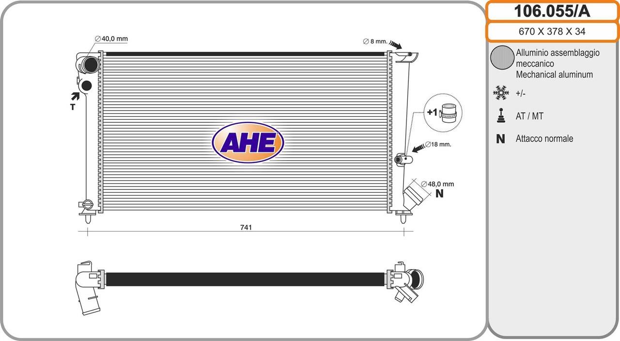 AHE 106.055/A Радиатор охлаждения двигателя 106055A: Отличная цена - Купить в Польше на 2407.PL!