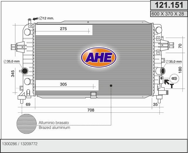 AHE 121.151 Радиатор охлаждения двигателя 121151: Отличная цена - Купить в Польше на 2407.PL!