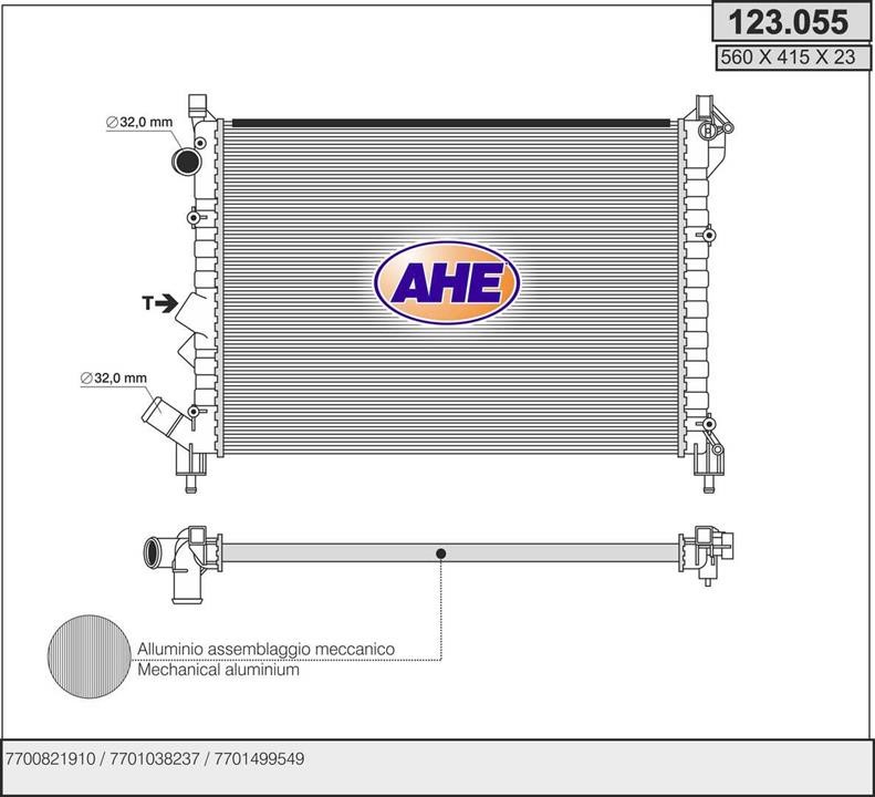 AHE 123.055 Радіатор охолодження двигуна 123055: Приваблива ціна - Купити у Польщі на 2407.PL!